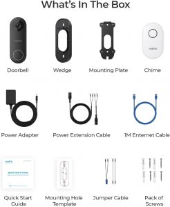 Reolink PoE Video Doorbell Camera with Chime, 5MP Super HD Wired Smart Video Doorbell with Camera, 180° Diagonal View, Human Detection, Two-Way Audio, Remote Access, Waterproof, Video Doorbell PoE